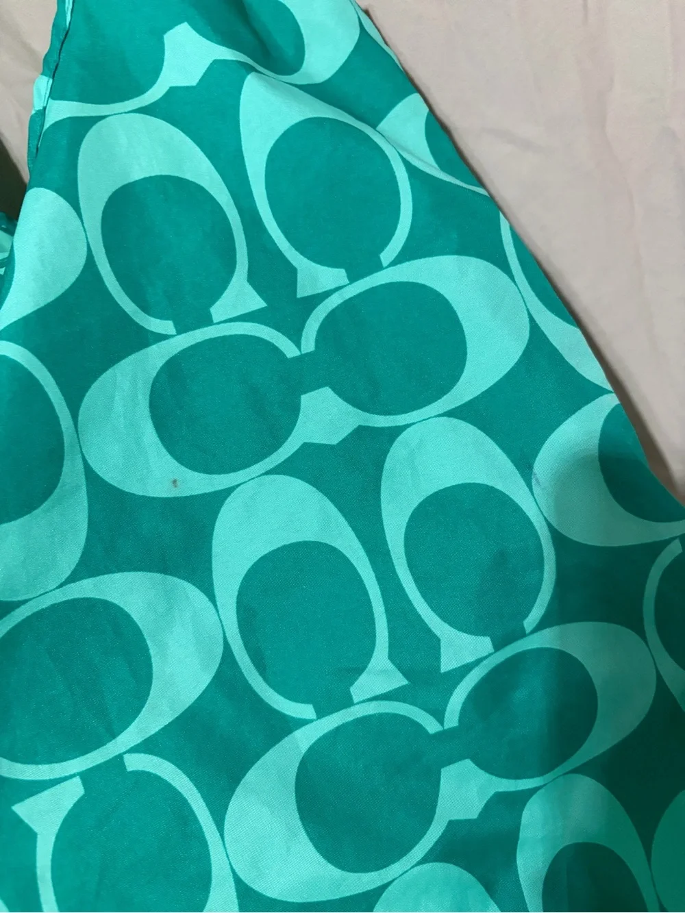 Coach Poppy Nylon Park Signature folding tote bag in green